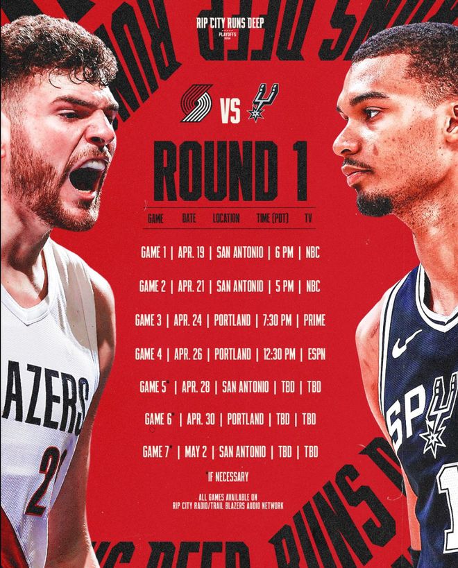 开拓者迎战马刺季后赛首战在即 阿夫迪亚成关键